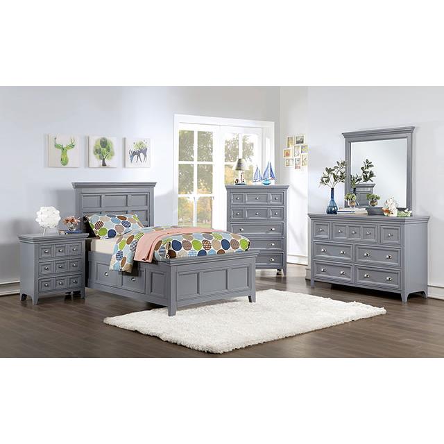  Size_Twin  -- Castlile CM7413GY-T Twin Bed IMAGE 2