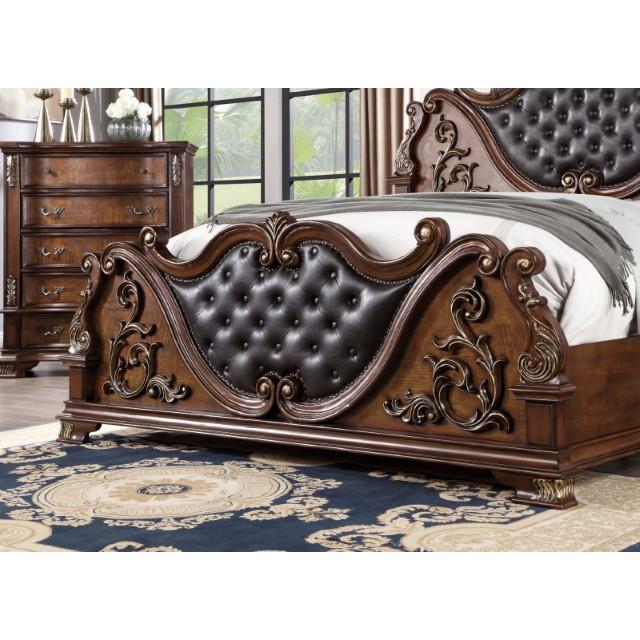  Color_Brown Cherry  Size_Queen  -- Esparanza CM7478CH-Q Queen Bed IMAGE 4