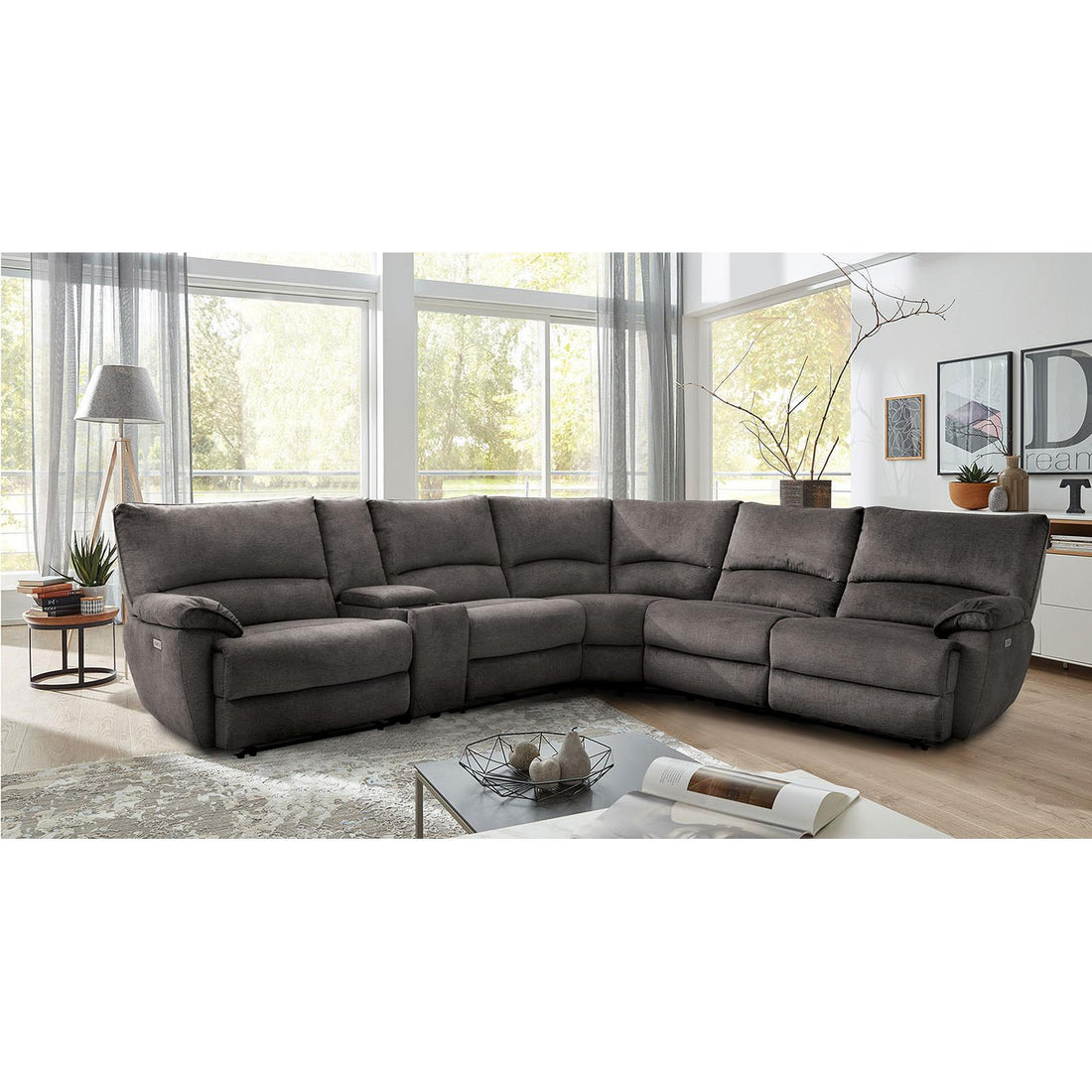  Furniture of America Cerelia CM9909GY-SECT-PM Power Sectional IMAGE 1
