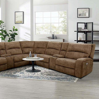  Furniture of America Apostolos CM9915BR-SECT-PM Power Sectional IMAGE 1