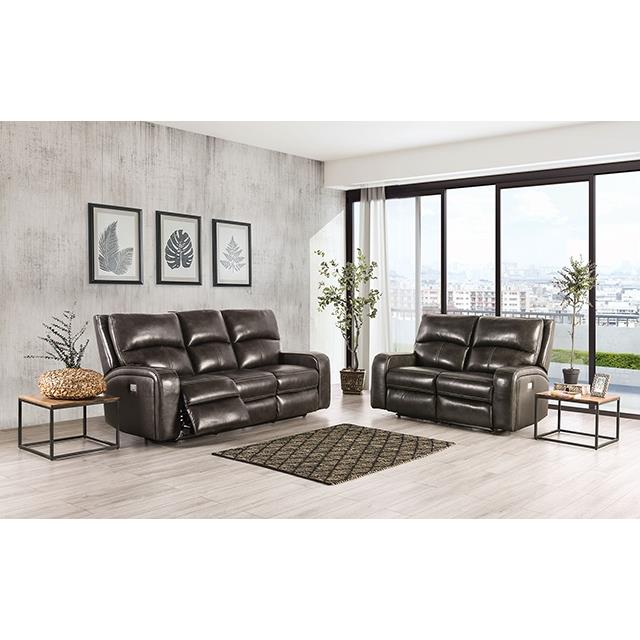  Furniture of America Soterios CM9924DG-CH-PM Power Recliner IMAGE 2