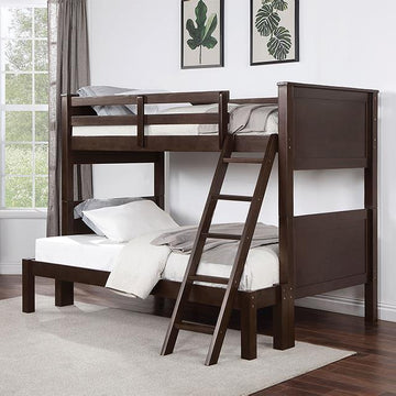  Furniture of America Stamos CM-BK658WN-TF Twin/Full Bunk Bed IMAGE 1