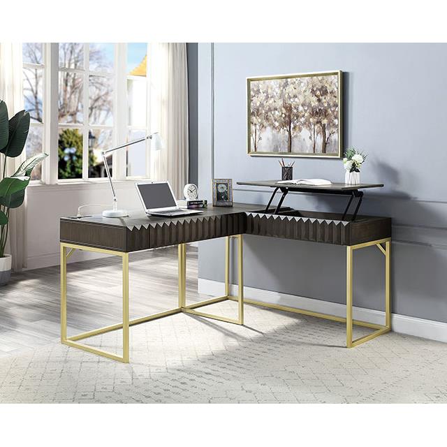  Furniture of America Freiburg CM-DK406WN-PK Corner Desk IMAGE 2