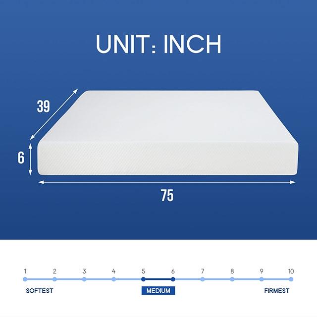  Size_Twin  -- Artemisia DM510-T 6" Twin Memory Foam Mattress IMAGE 3