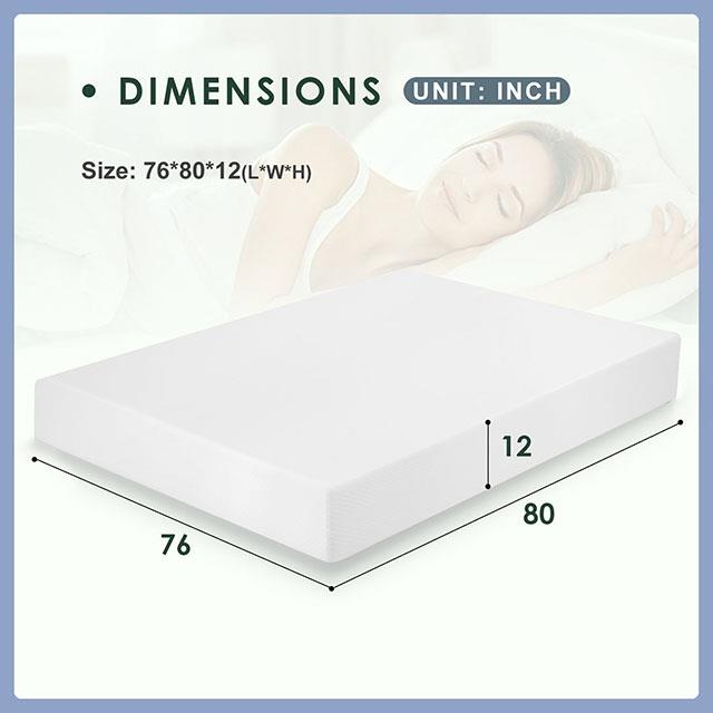  Size_King  -- Nasturtium DM540 12" Memory Foam Mattress IMAGE 6