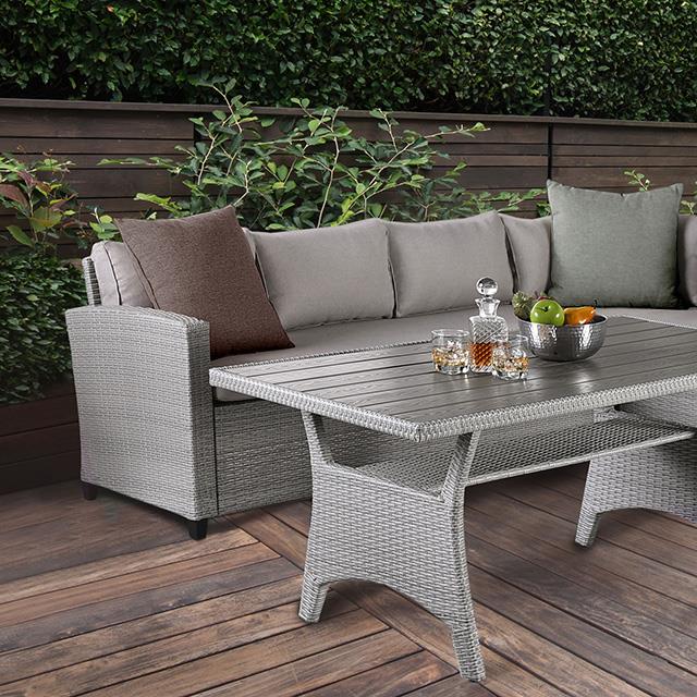  Furniture of America Shonda FM80001GG-SET 3 pc Patio Dining Set IMAGE 1