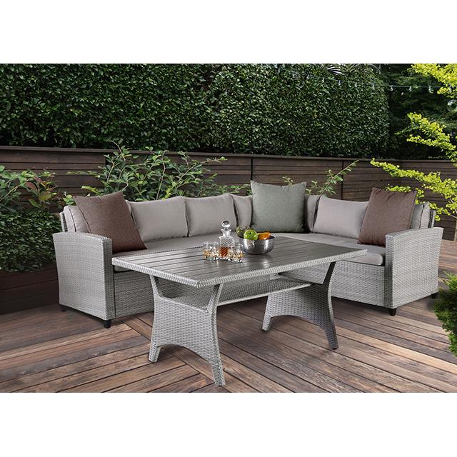  Furniture of America Shonda FM80001GG-SET 3 pc Patio Dining Set IMAGE 1