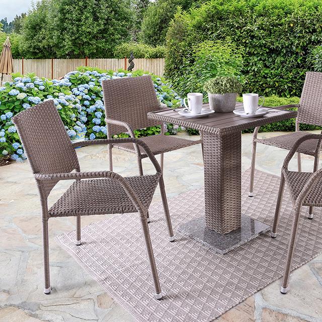  Furniture of America Aminta FM80004NT-5PC-05NT Patio Bistro Set IMAGE 1