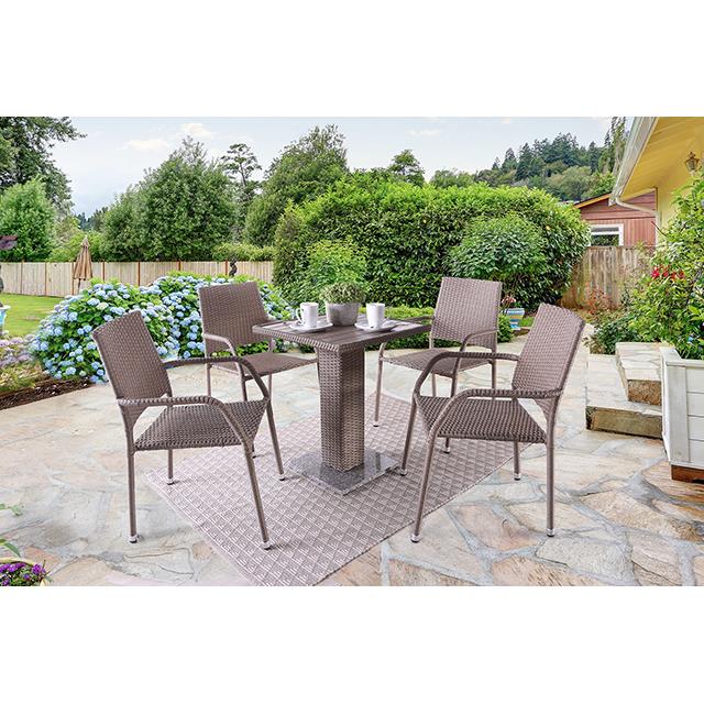  Furniture of America Aminta FM80004NT-5PC-05NT Patio Bistro Set IMAGE 2