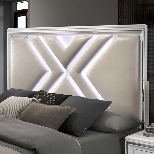  Color_White  Size_King  -- Emmeline FOA7147WH-EK King Bed IMAGE 4