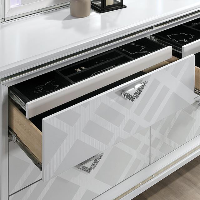  Color_White  Size_Queen  --  Emmeline FOA7147WH-Q Queen Bed IMAGE 8