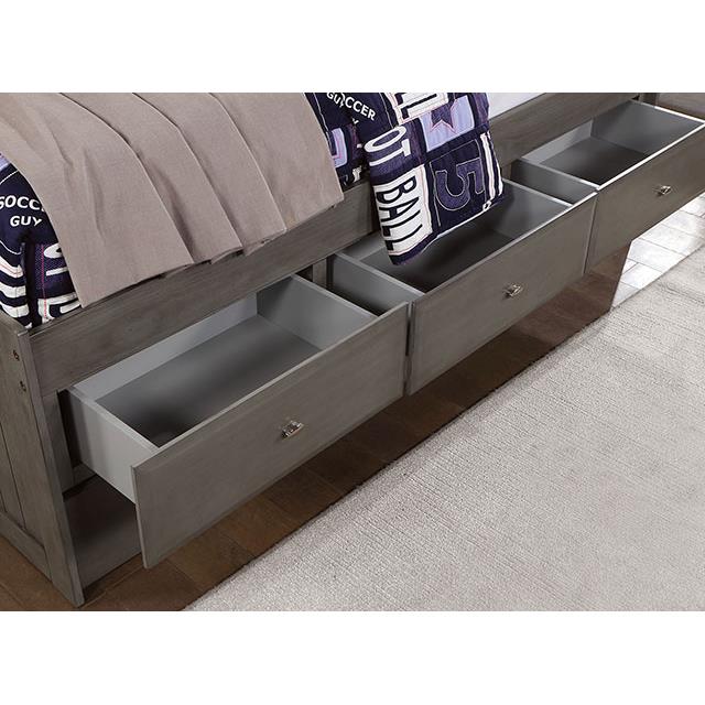  Furniture of America Tibalt FOA7466GY-T Twin Bed w/ Trundle IMAGE 3