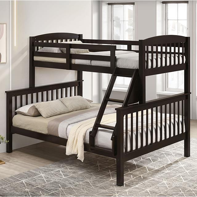  Furniture of America Brookings NX-BK001DB Twin/Full Bunk Bed IMAGE 1