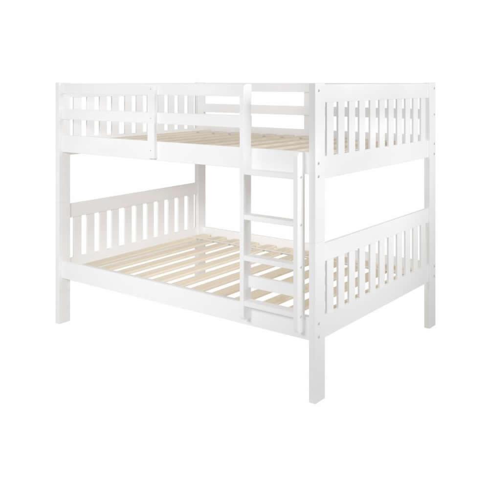  Donco Trading Company 1015-3FFW Full over Full Bunk Bed - White IMAGE 1
