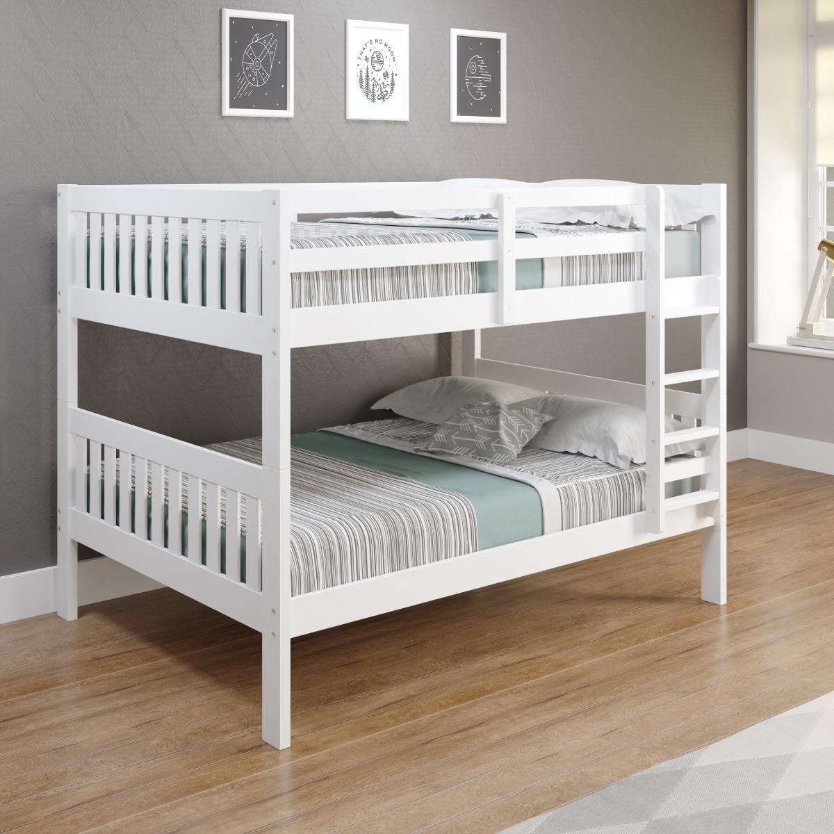  Donco Trading Company 1015-3FFW Full over Full Bunk Bed - White IMAGE 2