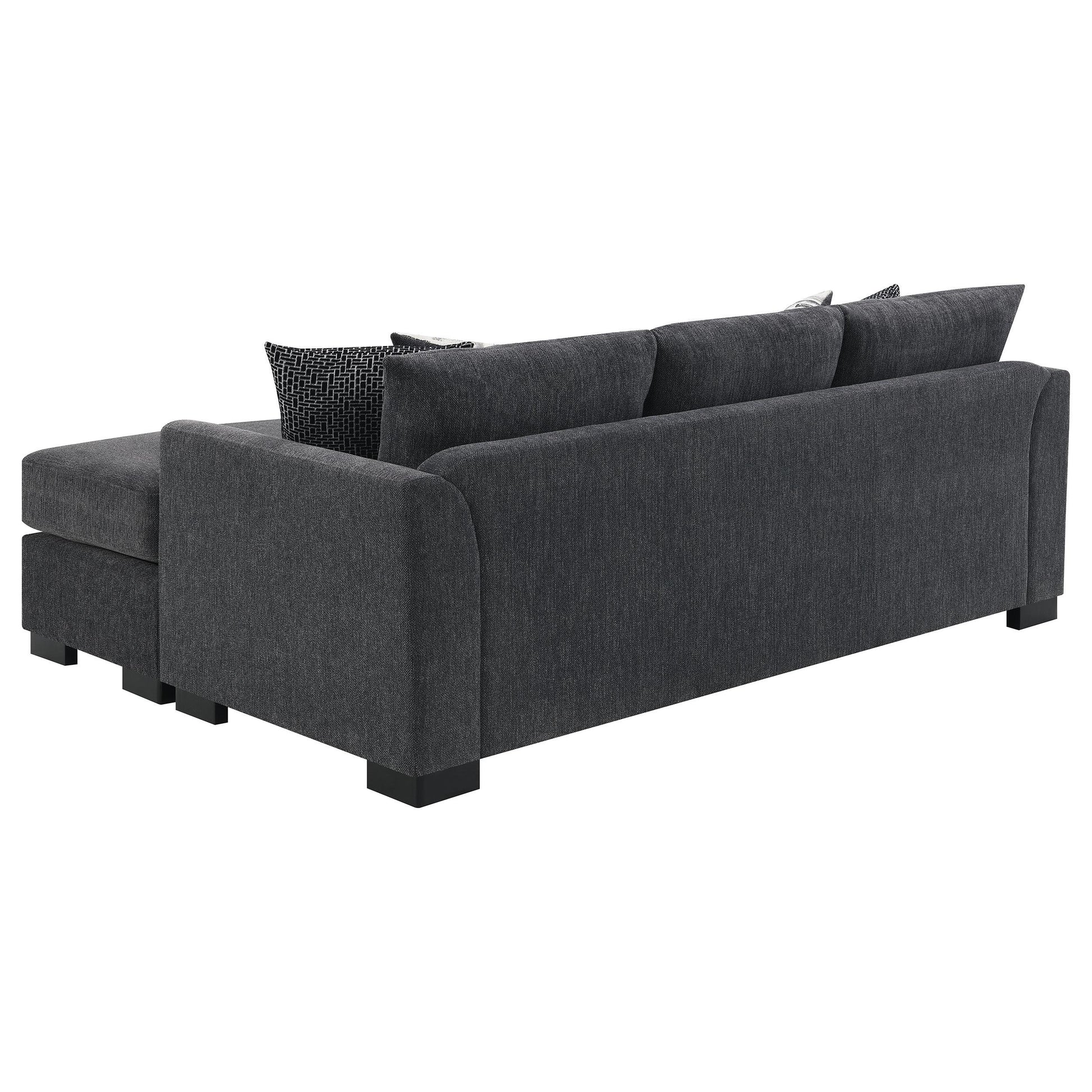  Coaster Furniture Storey 504777 Upholstered Sleeper Sectional Chaise Sofa - Dark Grey IMAGE 10