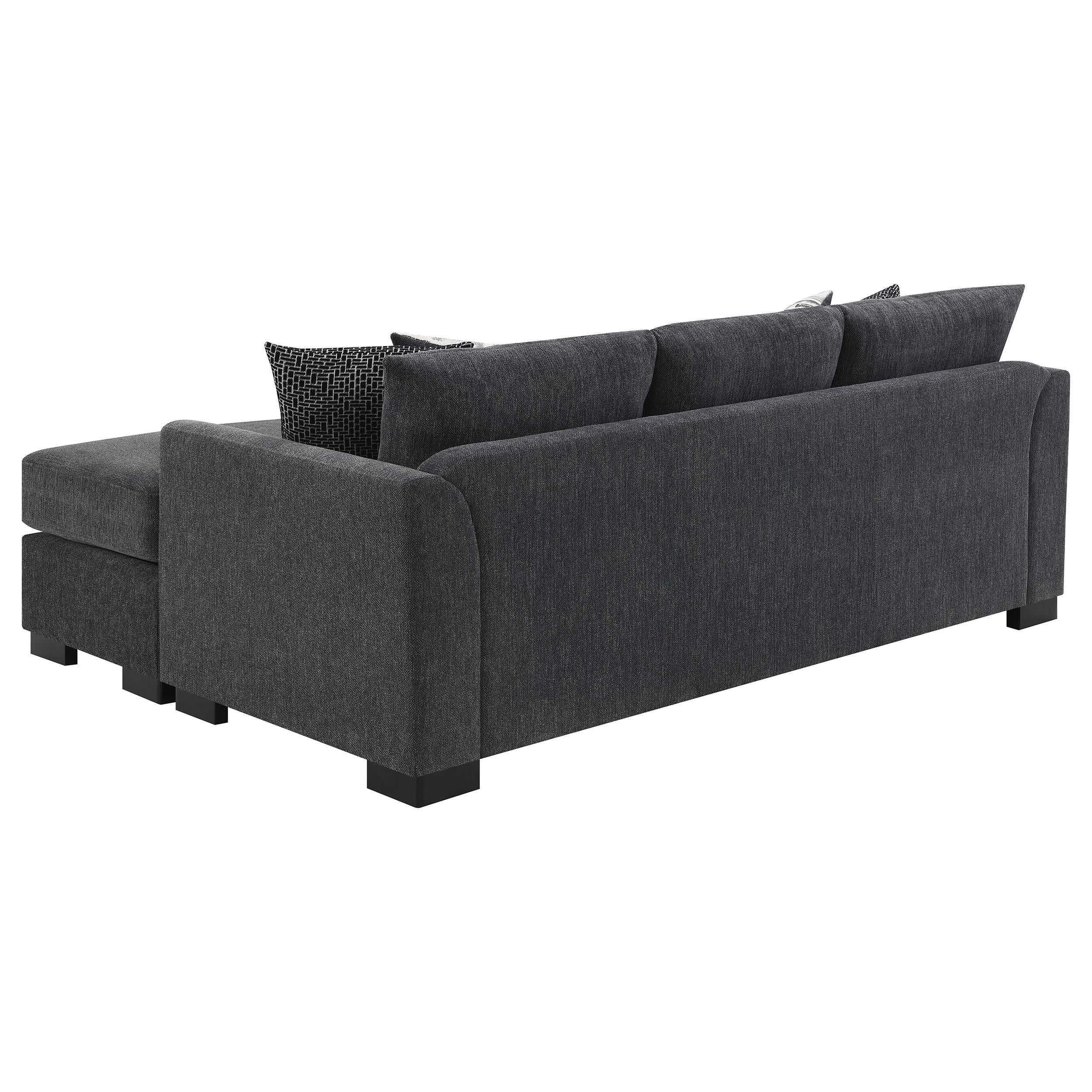  Coaster Furniture Storey 504777 Upholstered Sleeper Sectional Chaise Sofa - Dark Grey IMAGE 10