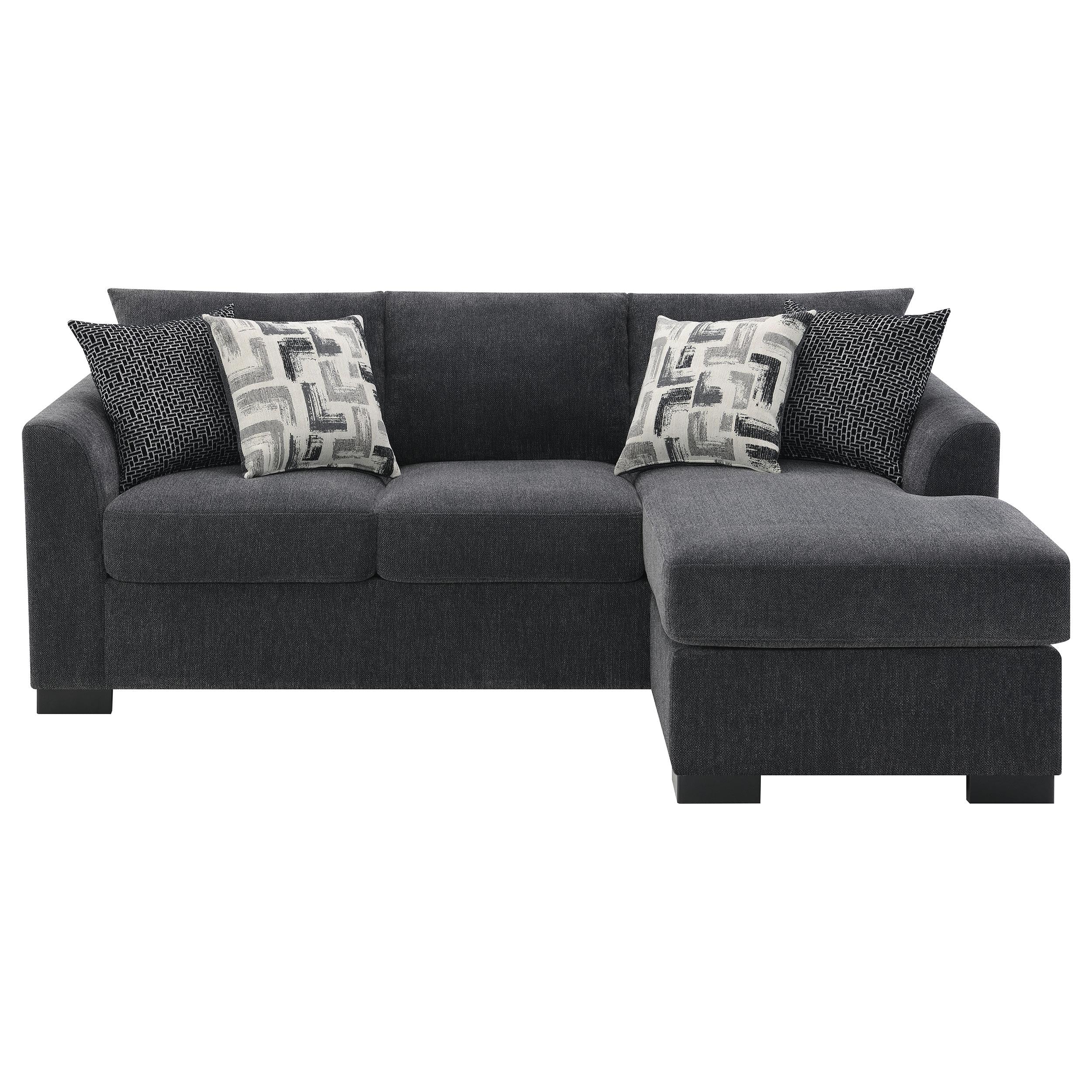  Coaster Furniture Storey 504777 Upholstered Sleeper Sectional Chaise Sofa - Dark Grey IMAGE 7