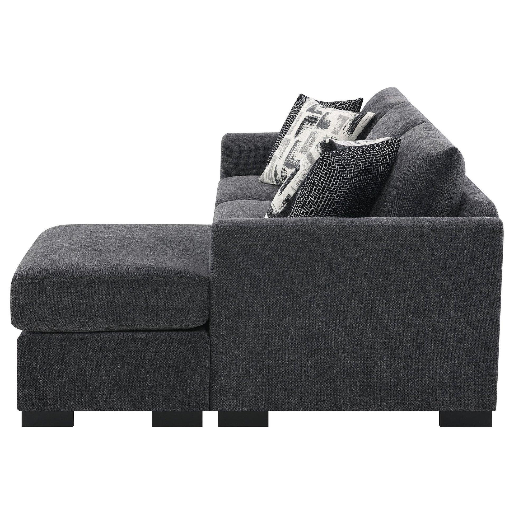  Coaster Furniture Storey 504777 Upholstered Sleeper Sectional Chaise Sofa - Dark Grey IMAGE 9