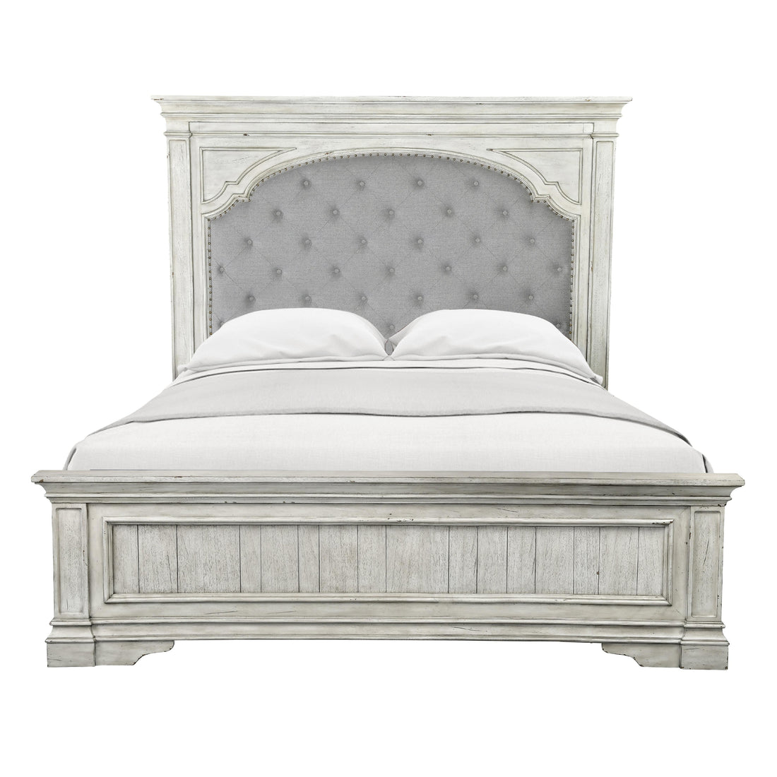  Steve Silver Furniture Highland Park HP900QBW Queen Bed Ivory IMAGE 1