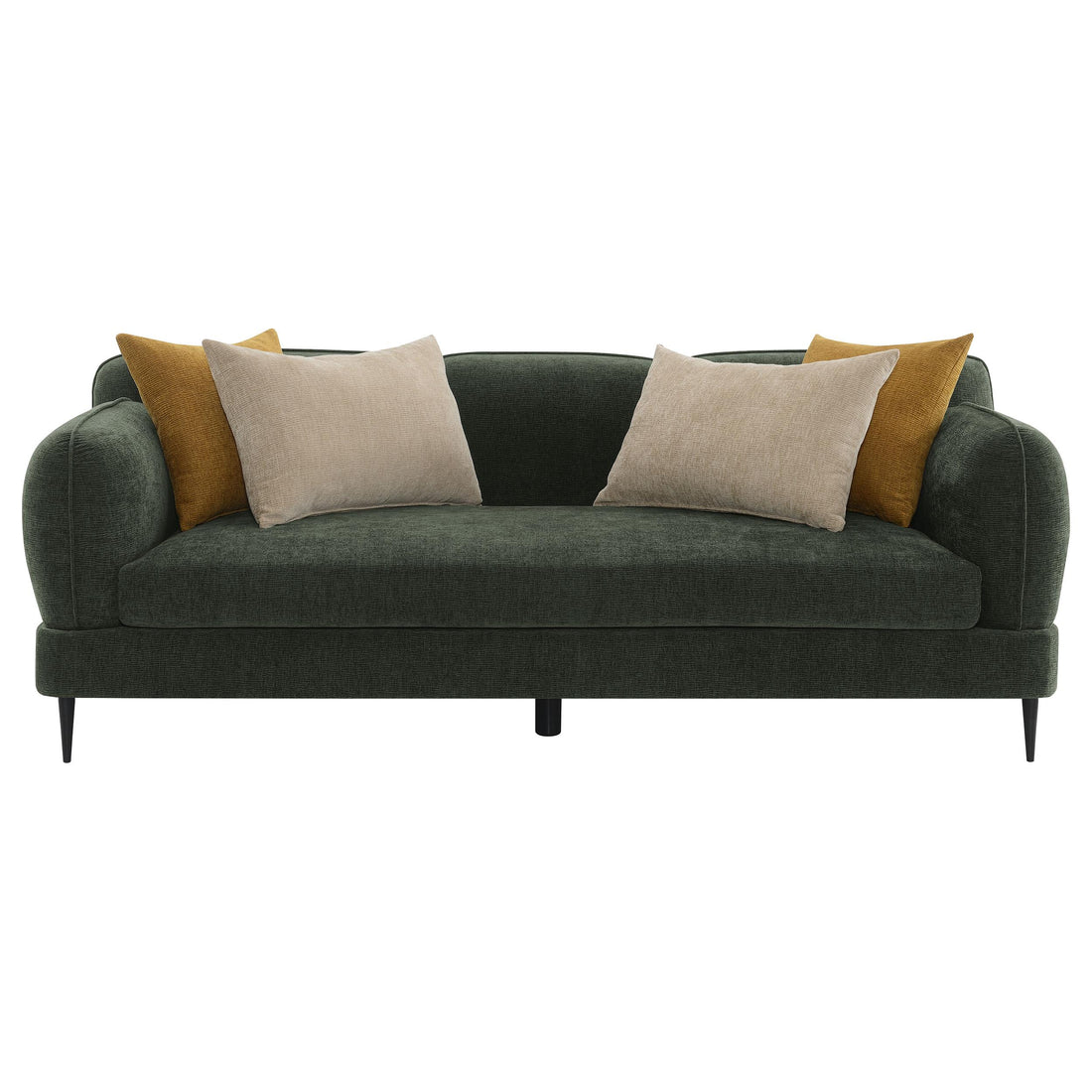  Coaster Furniture Jade 509131 Chenille Upholstered Modern Track Arm Sofa - Green IMAGE 1