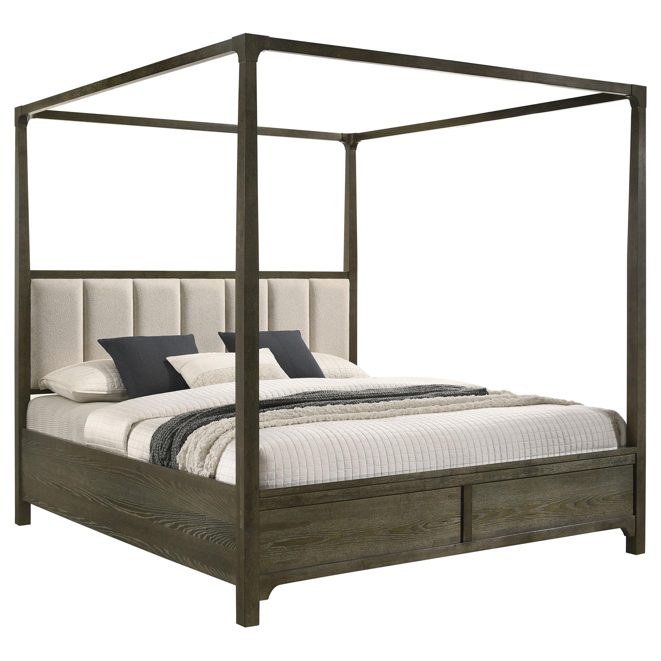  Size_Queen  -- Gran Park Upholstered Canopy Bed IMAGE 1