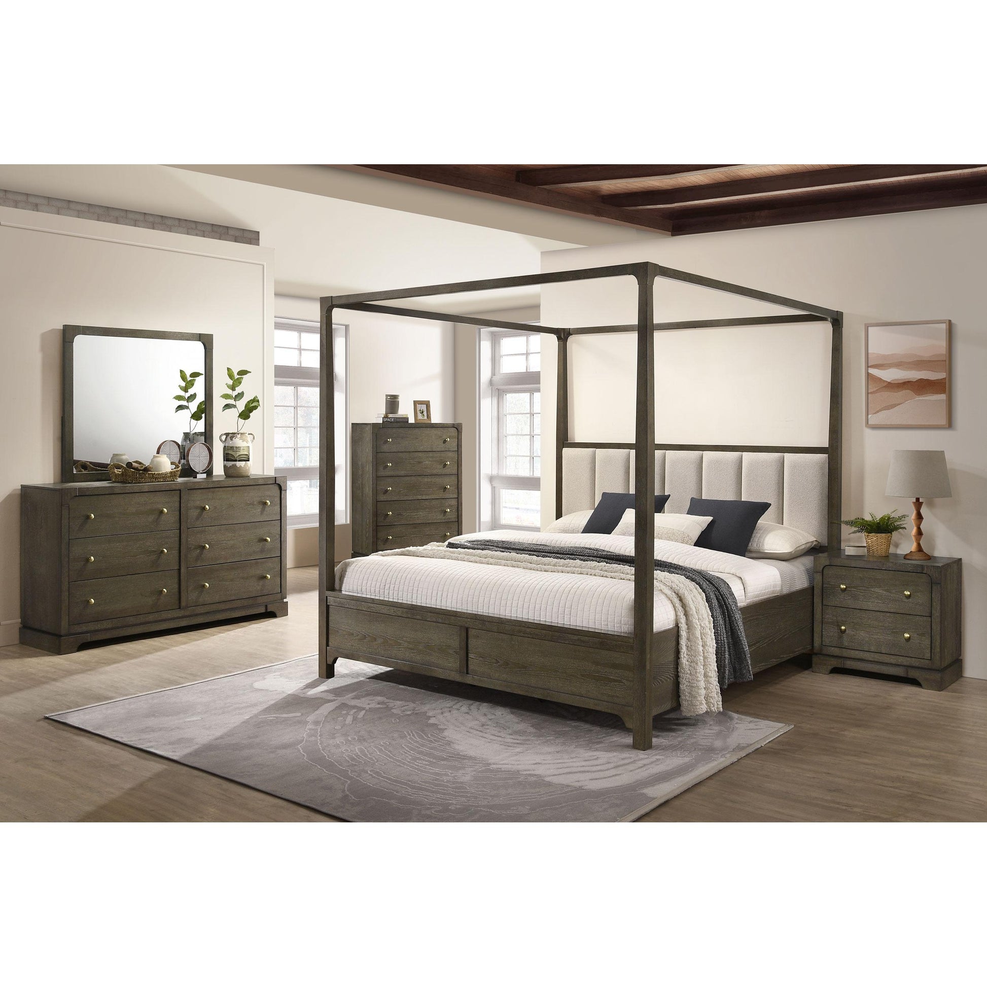 Size_Queen  -- Gran Park Upholstered Canopy Bed IMAGE 2