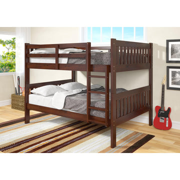  Donco Trading Company Austin Mission 1015-3FFCP Full over Full Bunkbed - Dark Cappuccino IMAGE 1