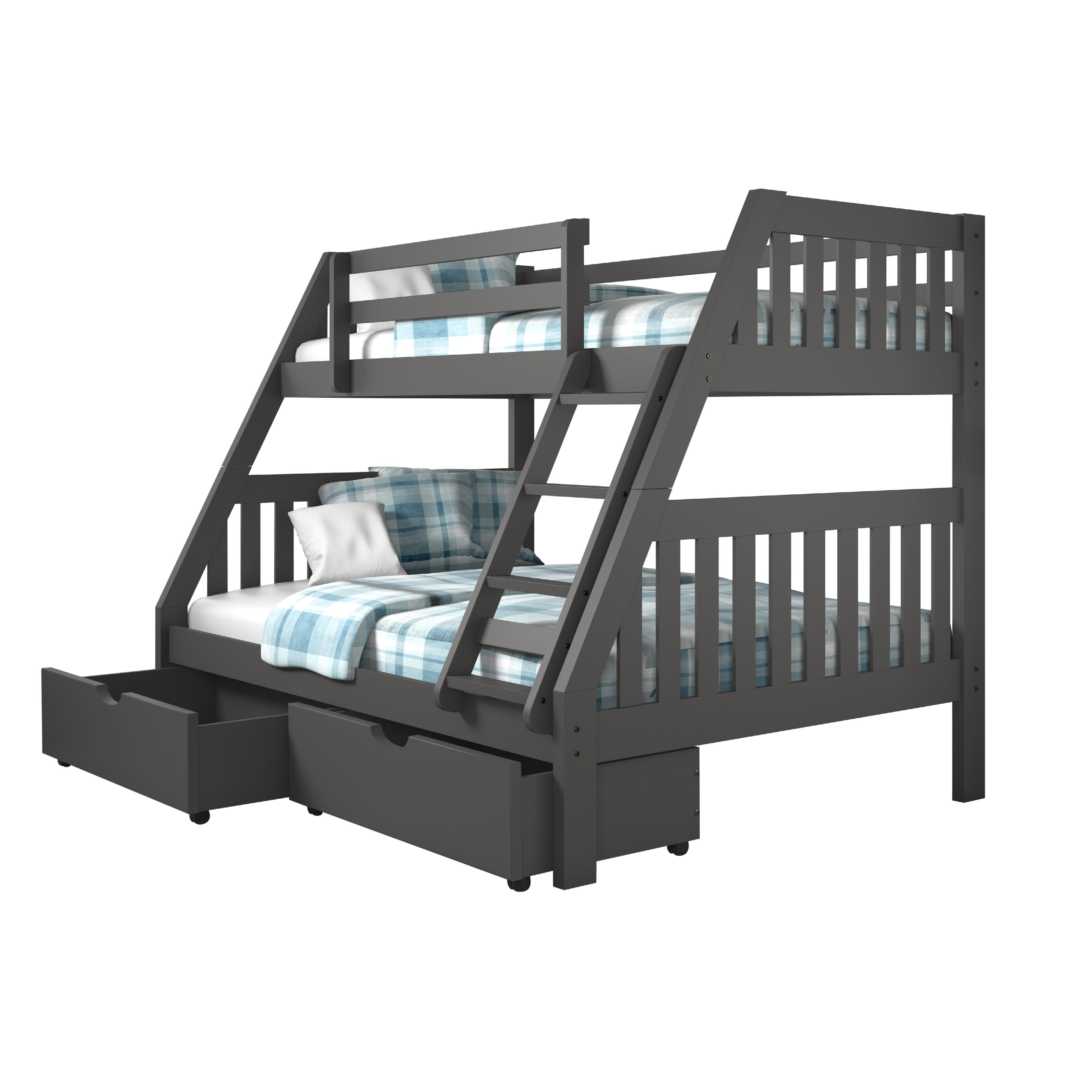  Donco Trading Company Austin Mission 1018-3TFDG_505-DG Twin over Full Bunkbed with Drawers - Dark Grey IMAGE 2