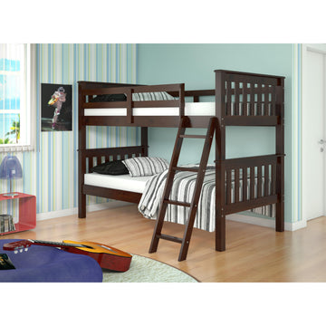  Donco Trading Company San Antonio Mission 120-1-TTCP_TT Twin over Twin Bunkbed with Slat Kit - Dark Cappuccino IMAGE 1