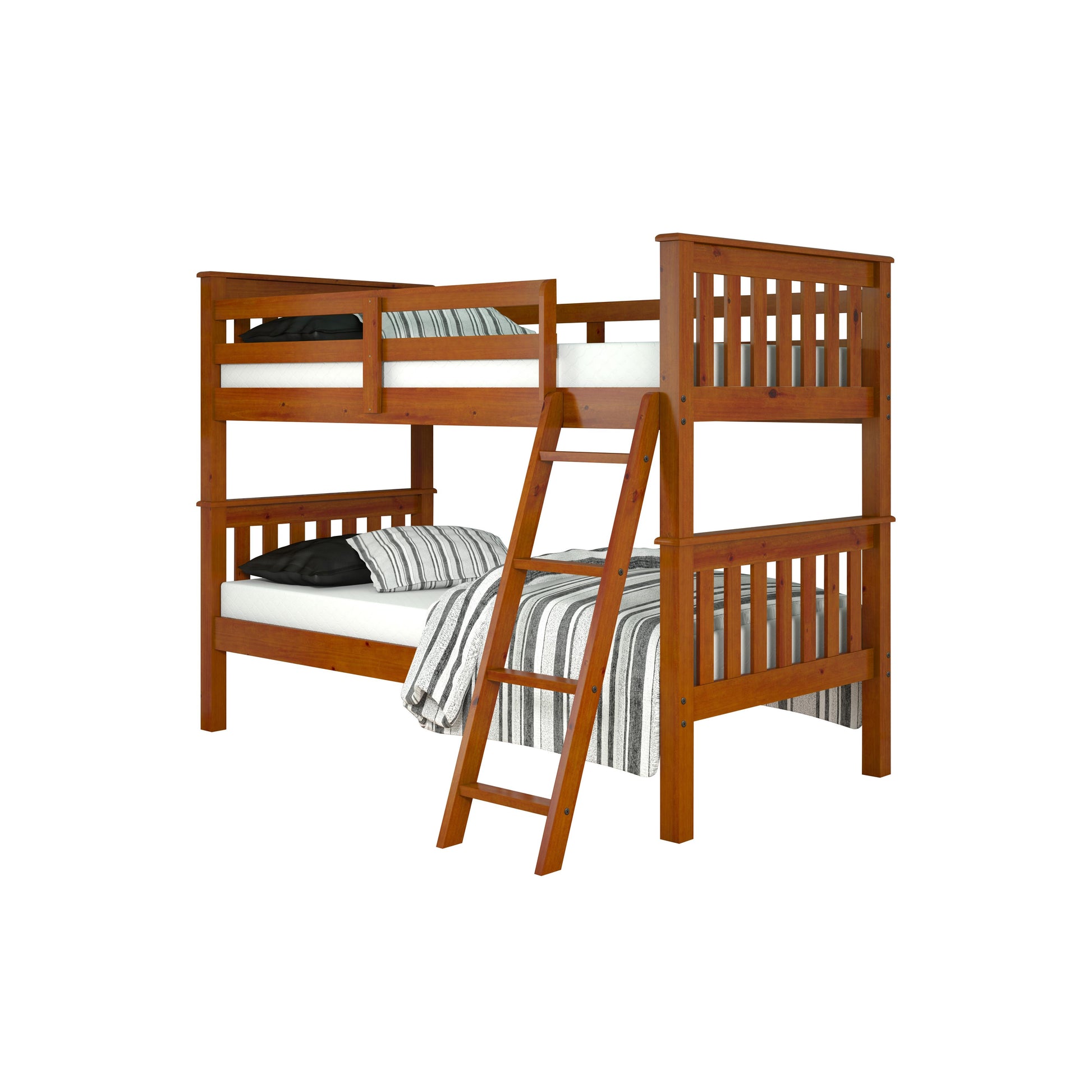  Donco Trading Company San Antonio Mission 120-1-TTE_TT Twin over Twin Bunkbed with Slat Kit - Light Espresso IMAGE 2