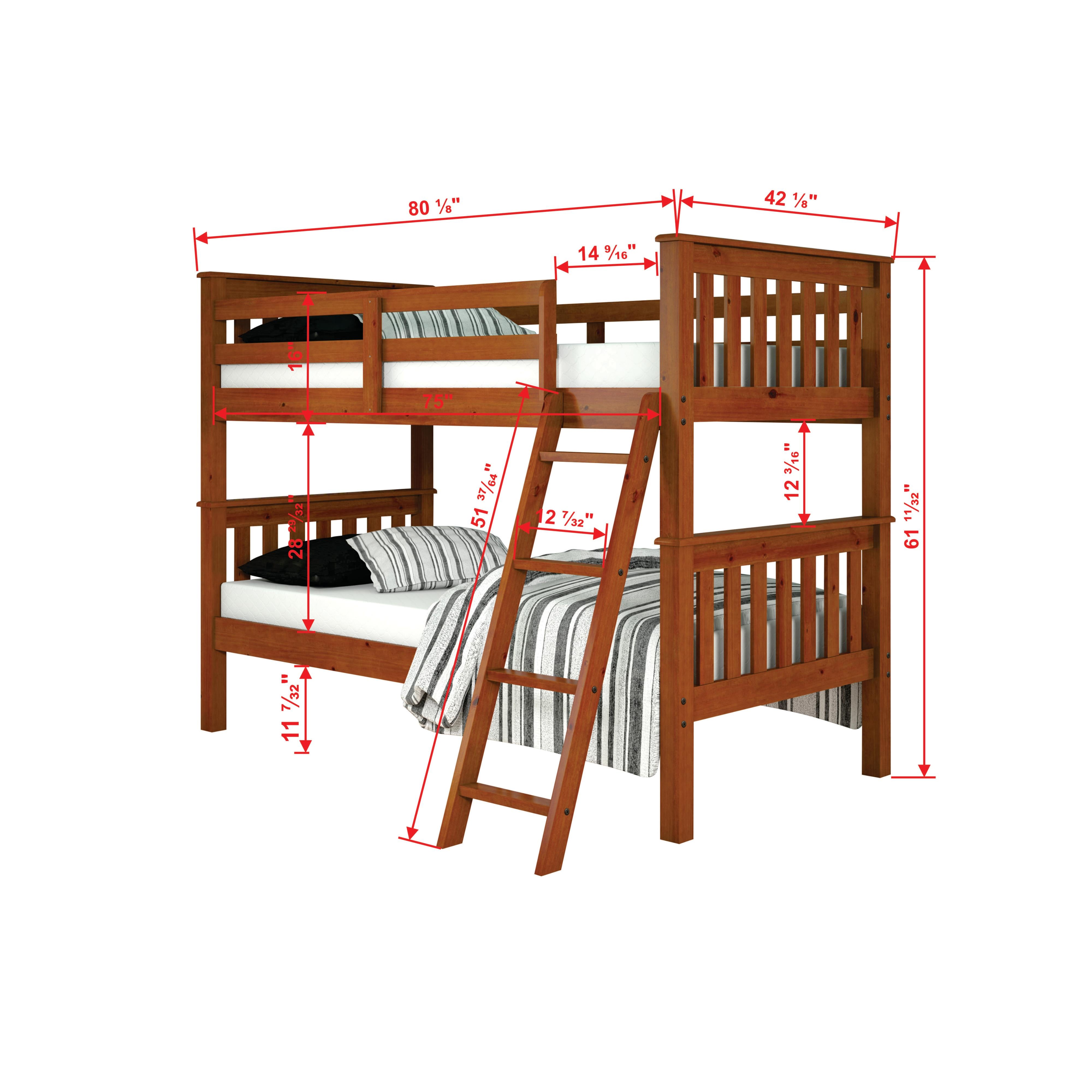  Donco Trading Company San Antonio Mission 120-1-TTE_TT Twin over Twin Bunkbed with Slat Kit - Light Espresso IMAGE 3