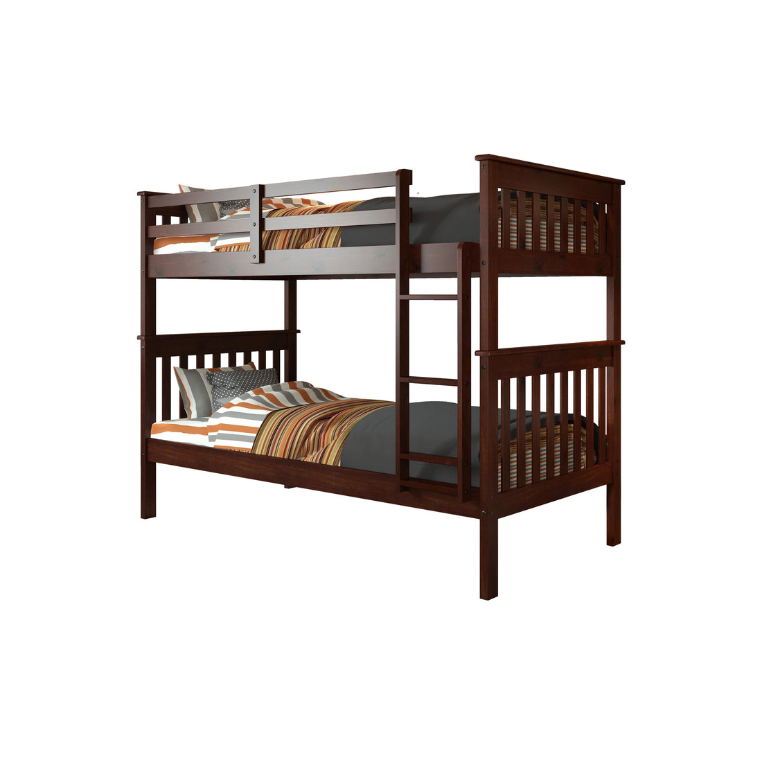  Donco Trading Company Savana Mission 120-3-TTCP Twin over Twin Bunkbed - Dark Cappuccino IMAGE 1