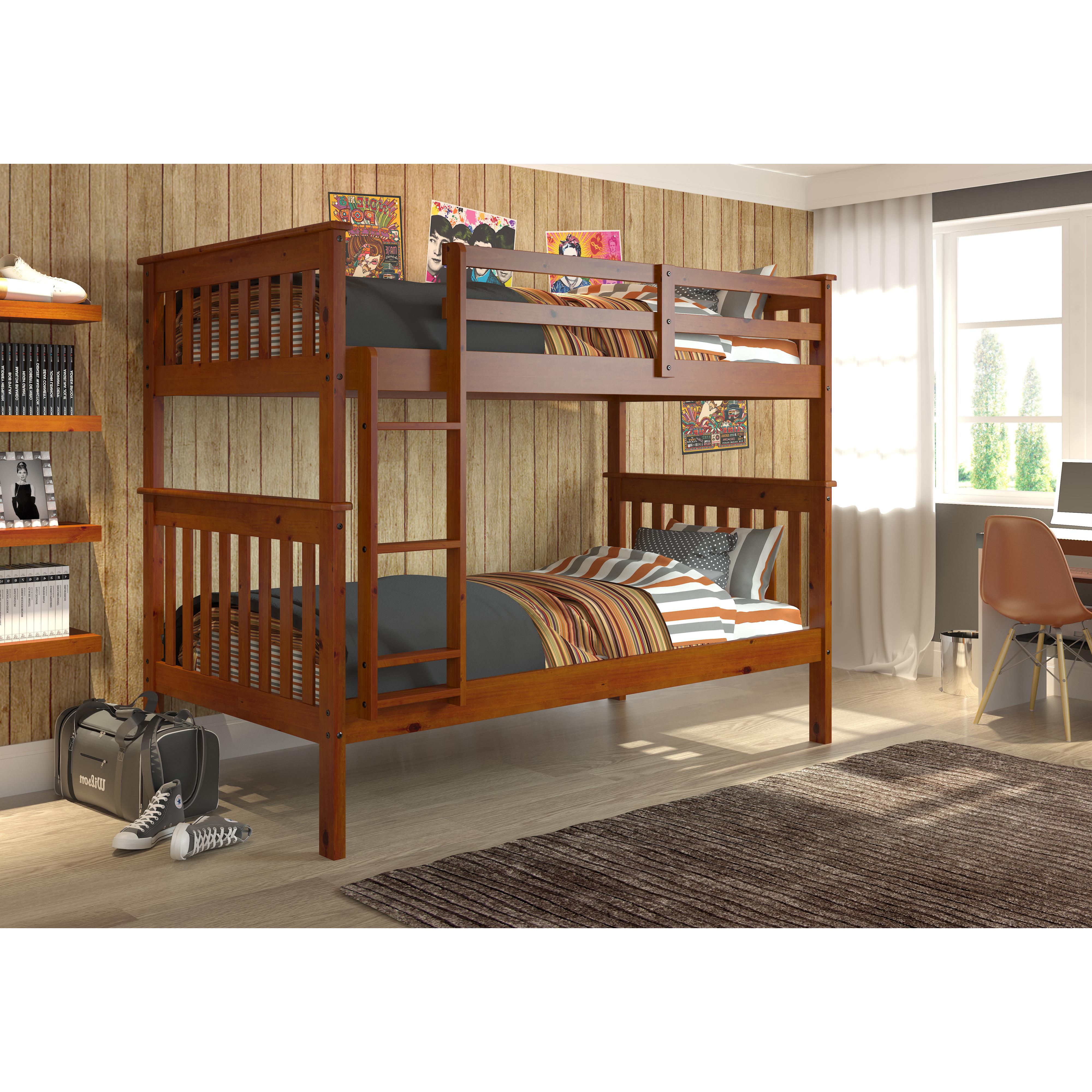  Donco Trading Company Savana Mission 120-3-TTE Twin over Twin Bunkbed - Light Espresso IMAGE 2