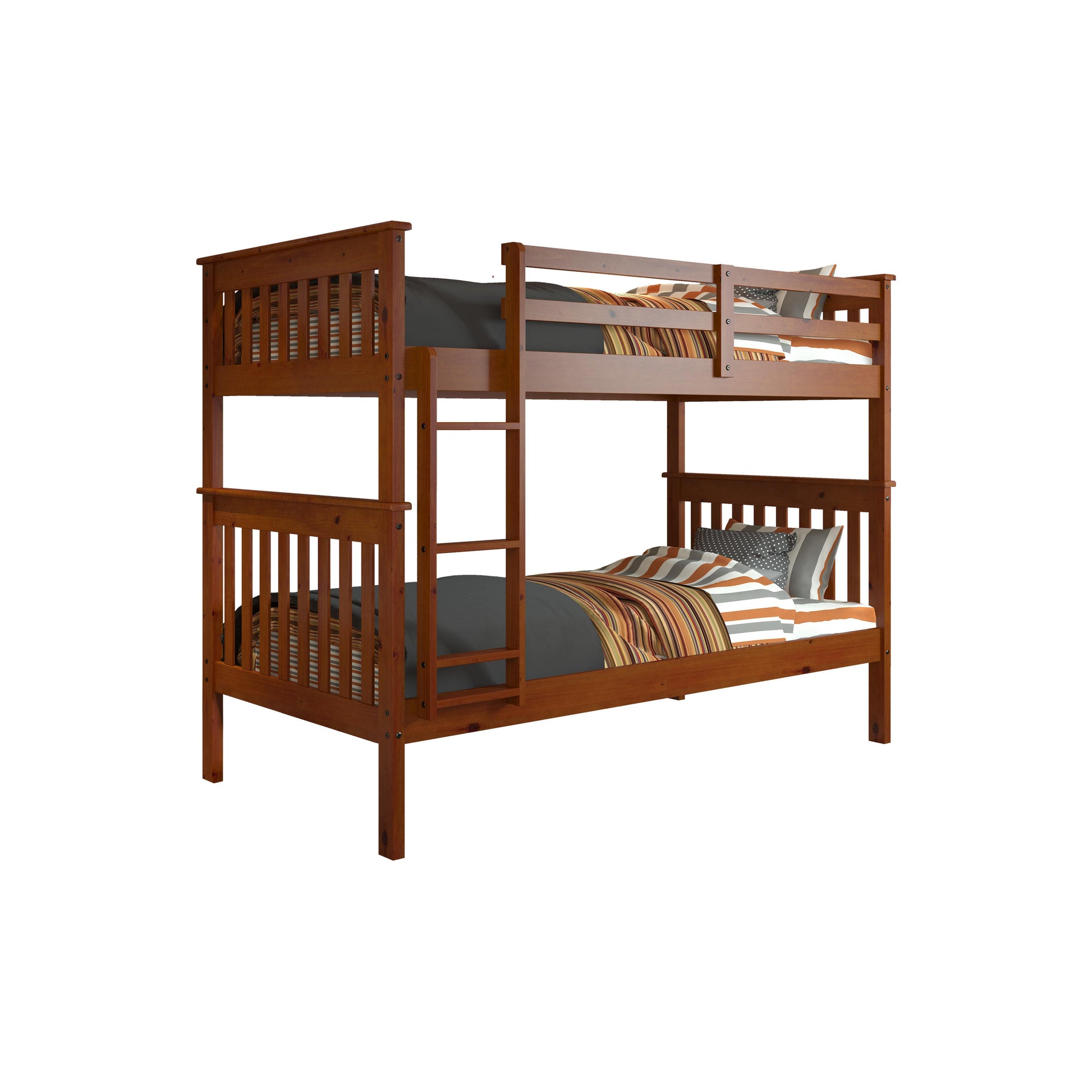  Donco Trading Company Savana Mission 120-3-TTE Twin over Twin Bunkbed - Light Espresso IMAGE 4