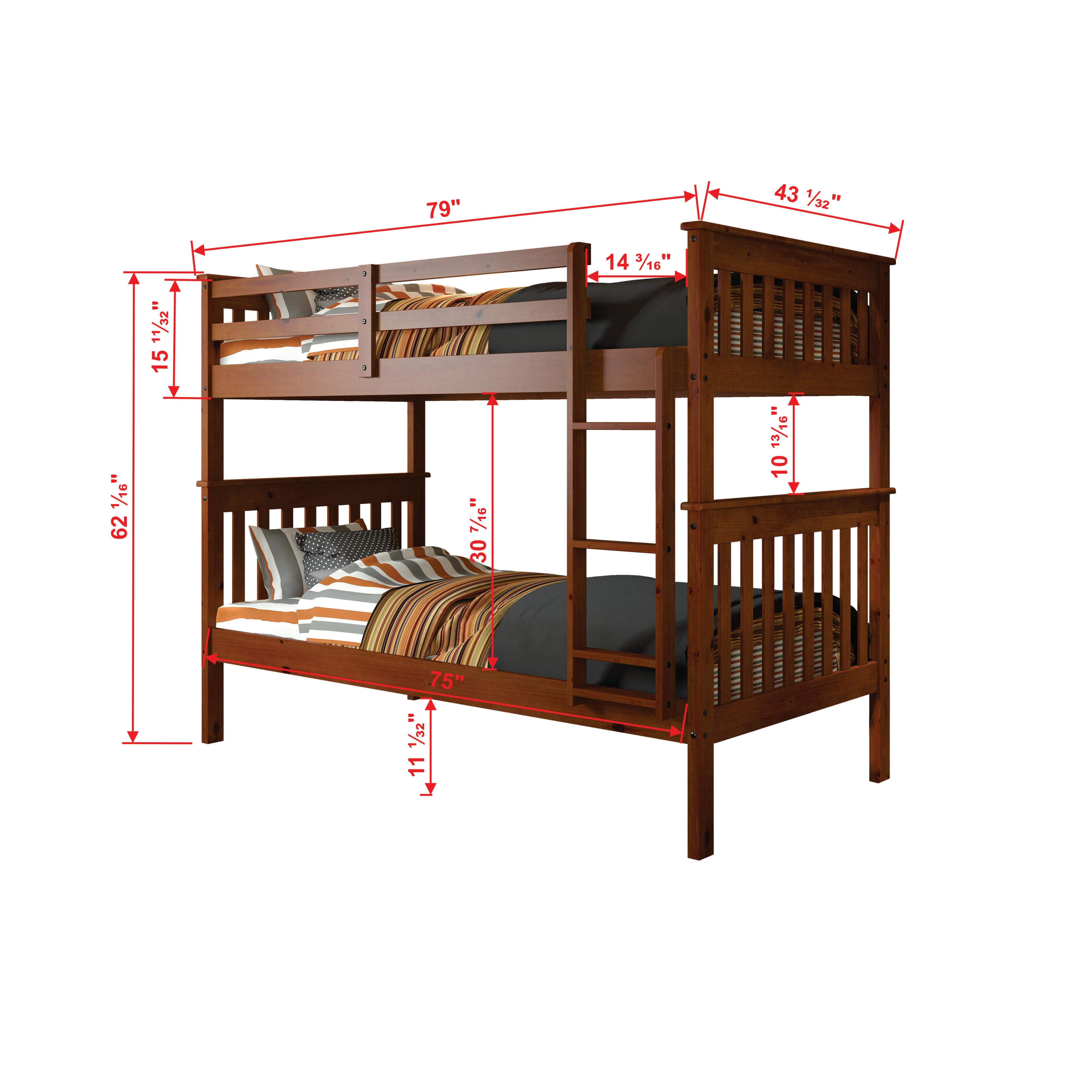  Donco Trading Company Savana Mission 120-3-TTE Twin over Twin Bunkbed - Light Espresso IMAGE 5