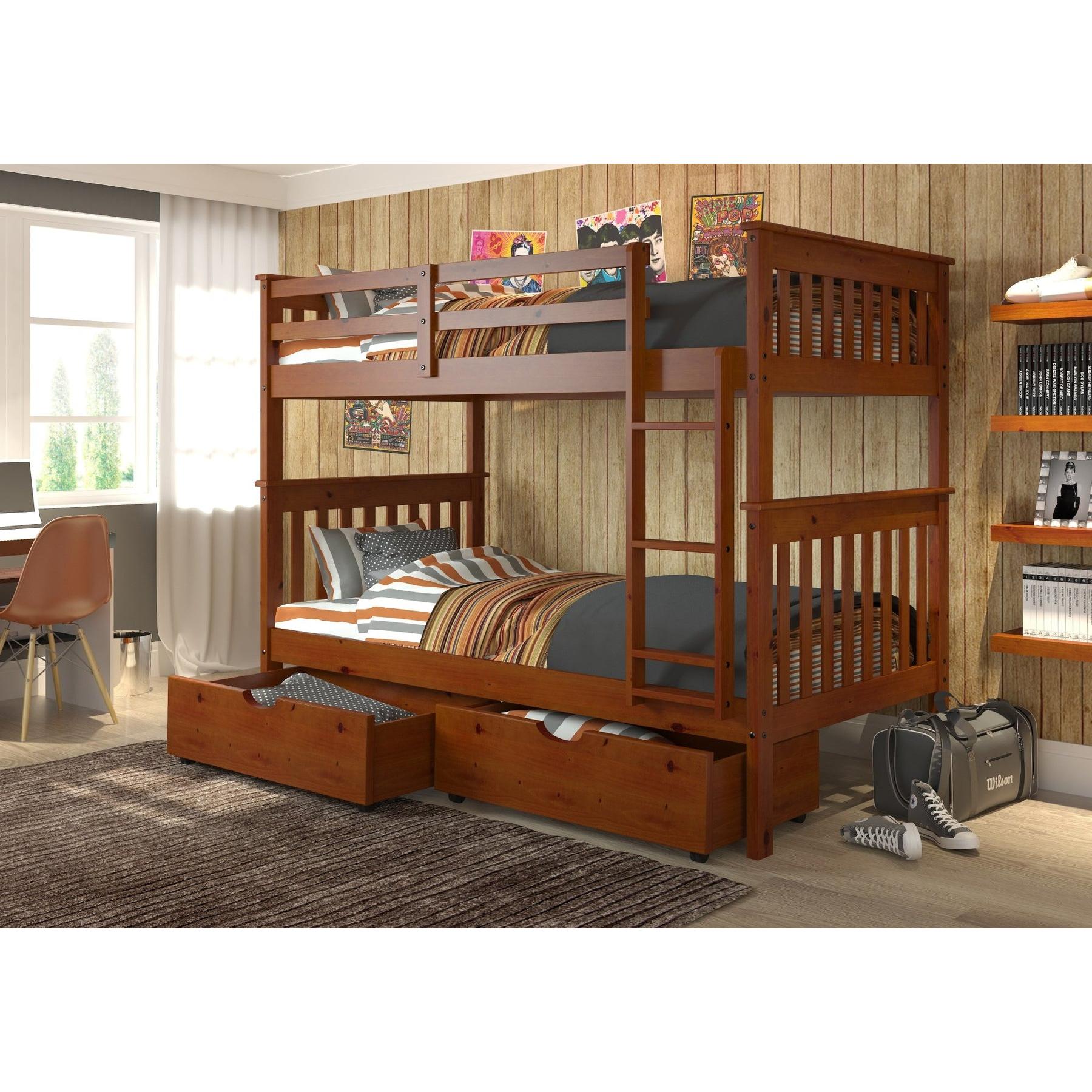  Donco Trading Company Savana Mission 120-3-TTE_505-E Twin over Twin Bunkbed with Drawers - Light Espresso IMAGE 1