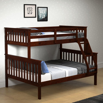  Donco Trading Company Hilde Mission 122-3-TFCP Twin over Full Bunkbed - Dark Cappuccino IMAGE 1