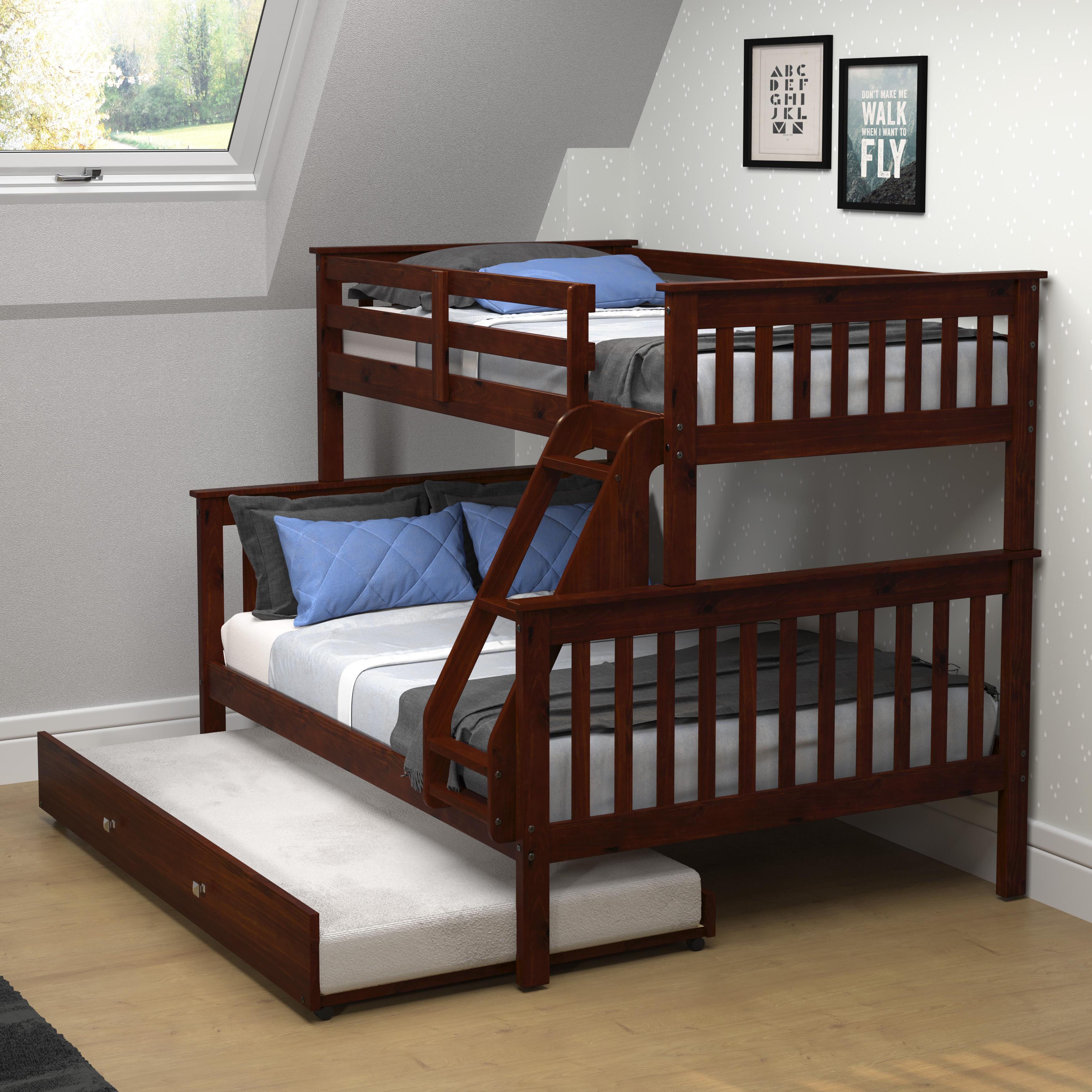  Donco Trading Company Hilde Mission 122-3-TFCP_503-CP Twin over Full Bunkbed with Twin Trundle - Merlot IMAGE 3