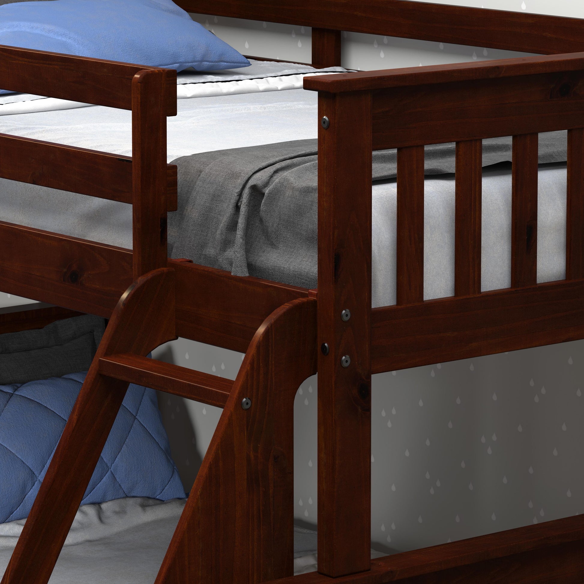  Donco Trading Company Hilde Mission 122-3-TFCP_503-CP Twin over Full Bunkbed with Twin Trundle - Merlot IMAGE 4
