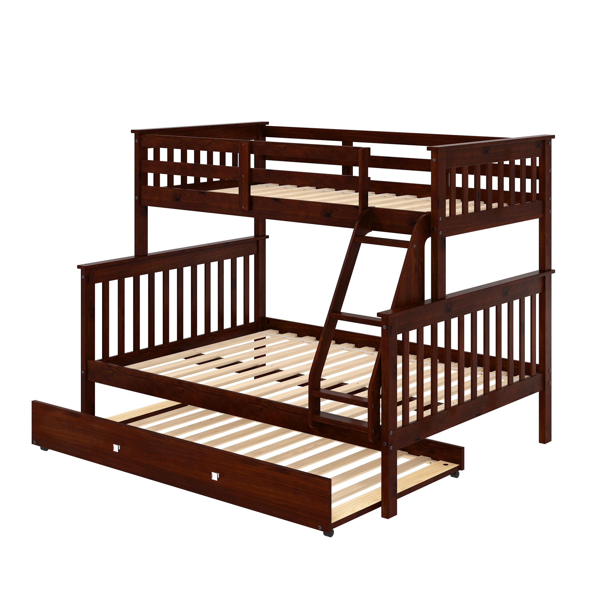  Donco Trading Company Hilde Mission 122-3-TFCP_503-CP Twin over Full Bunkbed with Twin Trundle - Merlot IMAGE 5