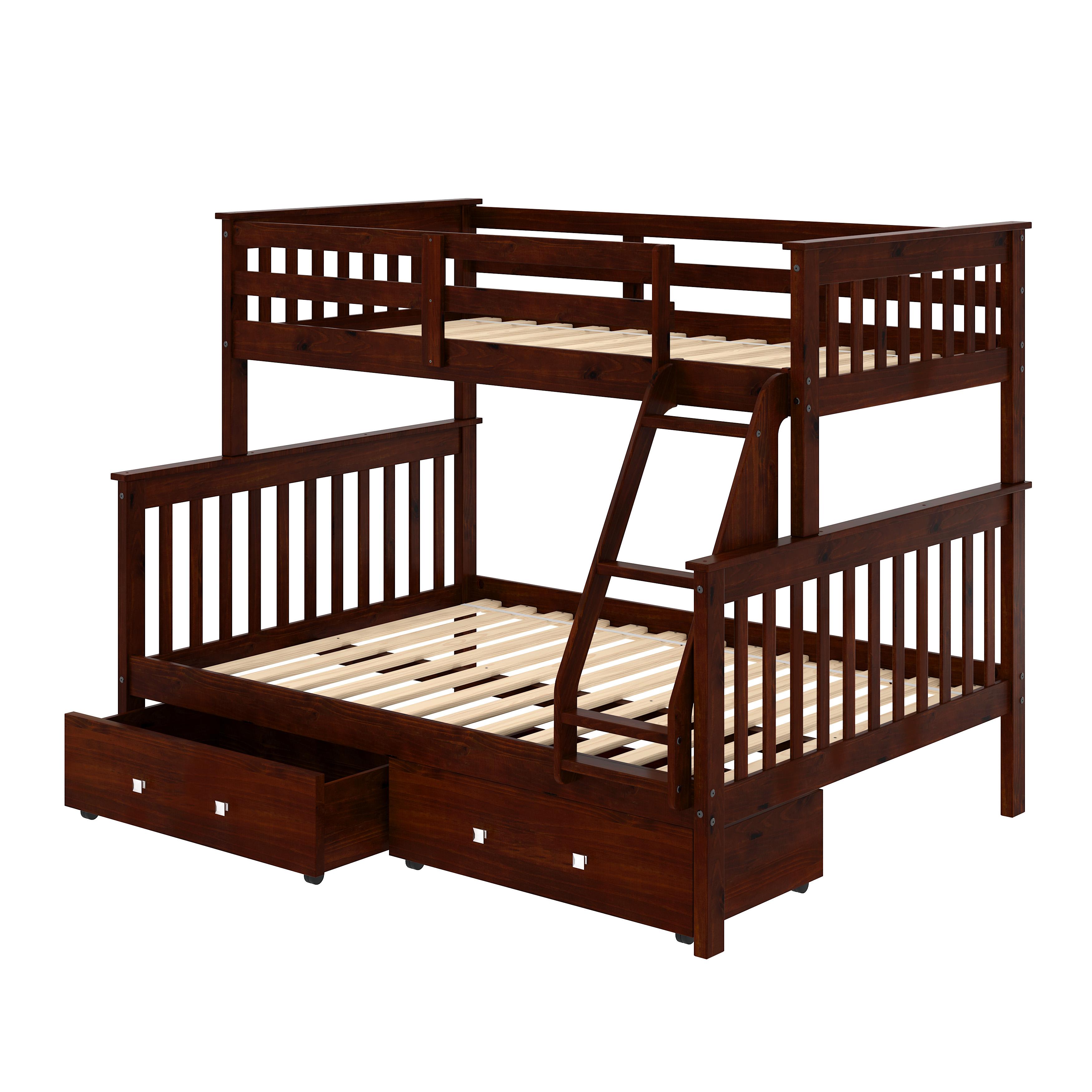  Donco Trading Company Hilde Mission 122-3-TFCP_505-CP Twin over Full Bunkbed with Drawers - Merlot IMAGE 5