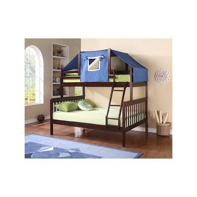  Donco Trading Company Hilde Mission 122-3-TFCP_755CP_755B Twin over Full Bunkbed with Tent - Merlot IMAGE 1