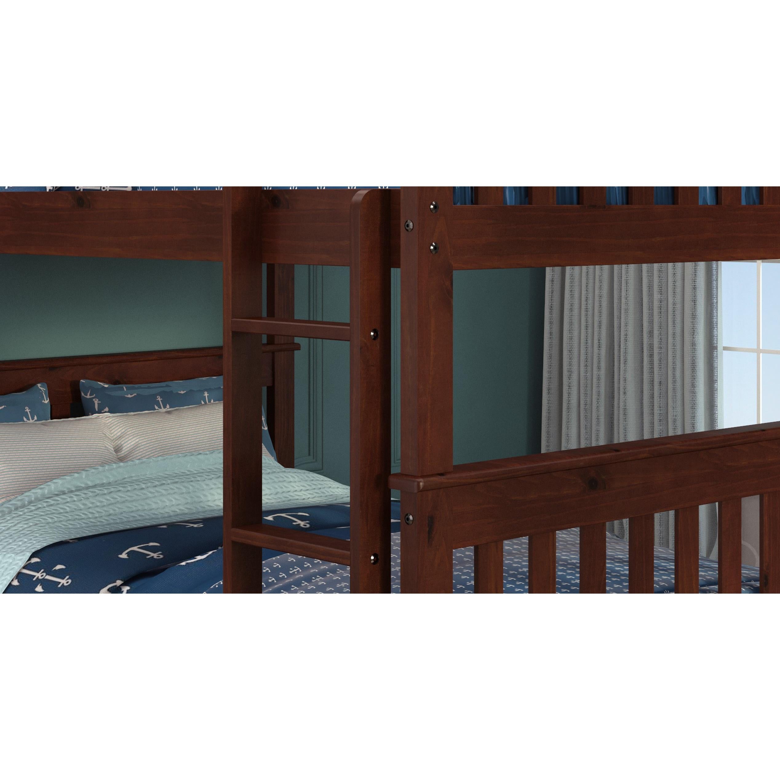  Donco Trading Company Erath Mission 123-3-FFCP Full over Full Bunkbed - Dark Cappuccino IMAGE 1