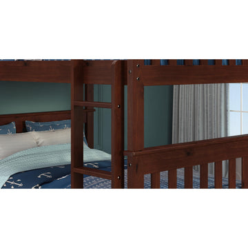  Donco Trading Company Erath Mission 123-3-FFCP Full over Full Bunkbed - Dark Cappuccino IMAGE 1