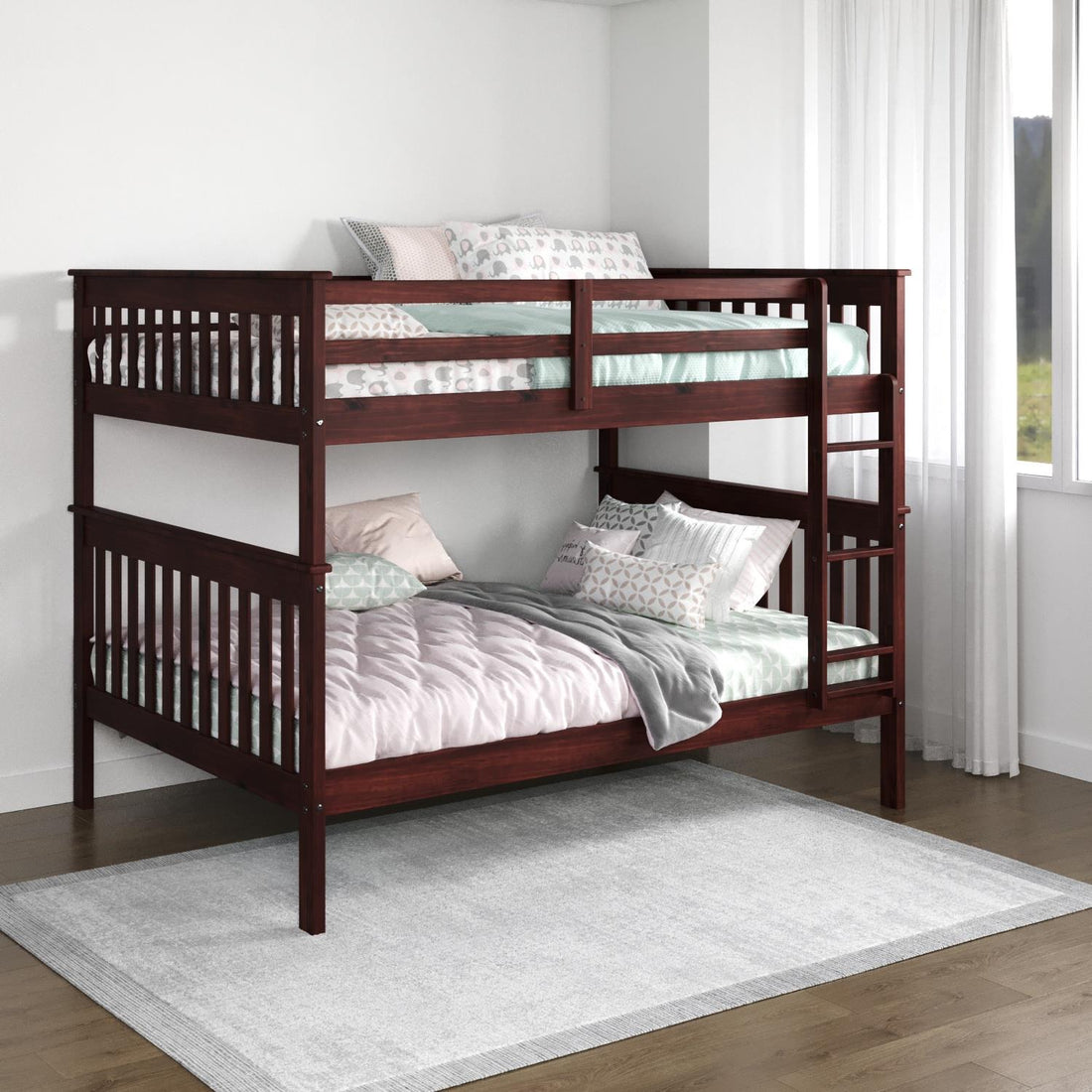  Donco Trading Company Erath Mission 123-3-FFCP Full over Full Bunkbed - Dark Cappuccino IMAGE 1