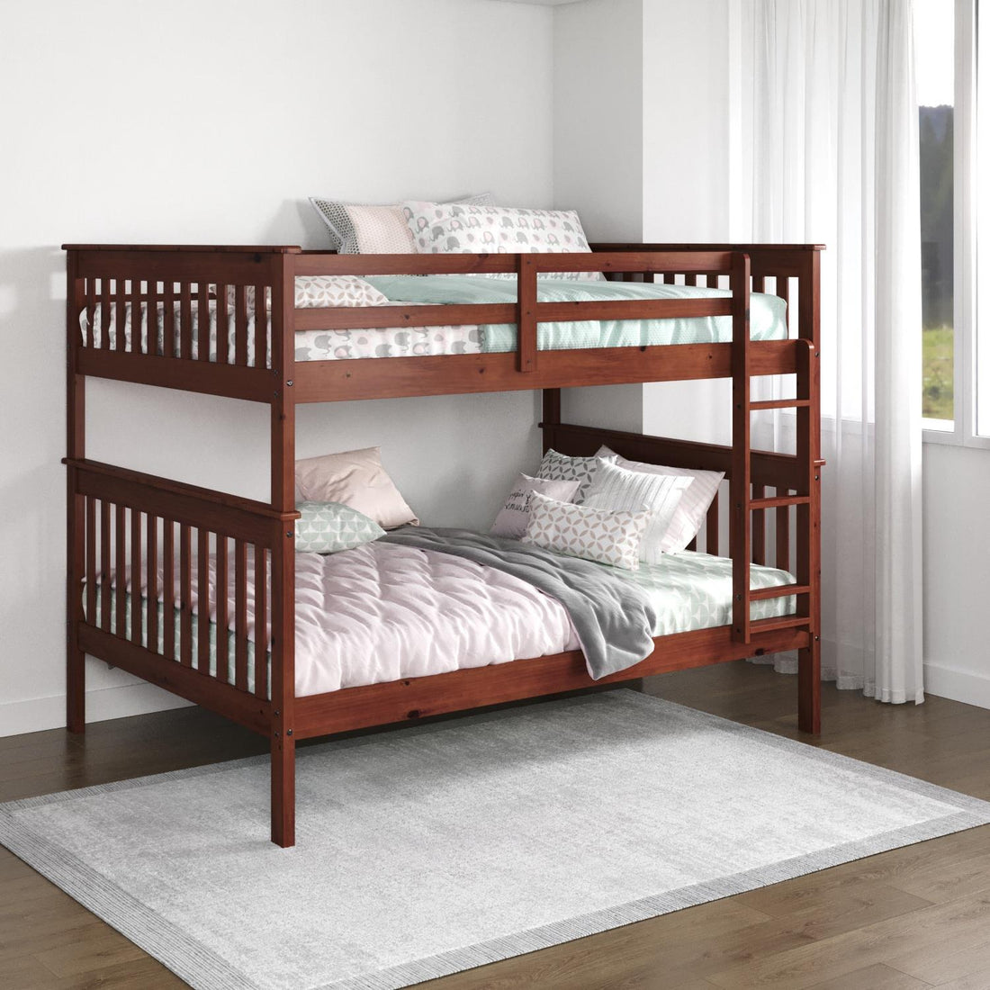  Donco Trading Company Erath Mission 123-3-FFE Full over Full Bunkbed - Light Espresso IMAGE 1