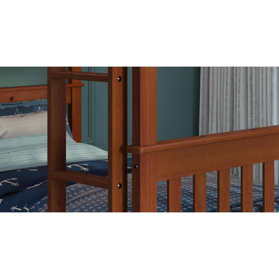  Donco Trading Company Erath Mission 123-3-FFE Full over Full Bunkbed - Light Espresso IMAGE 1