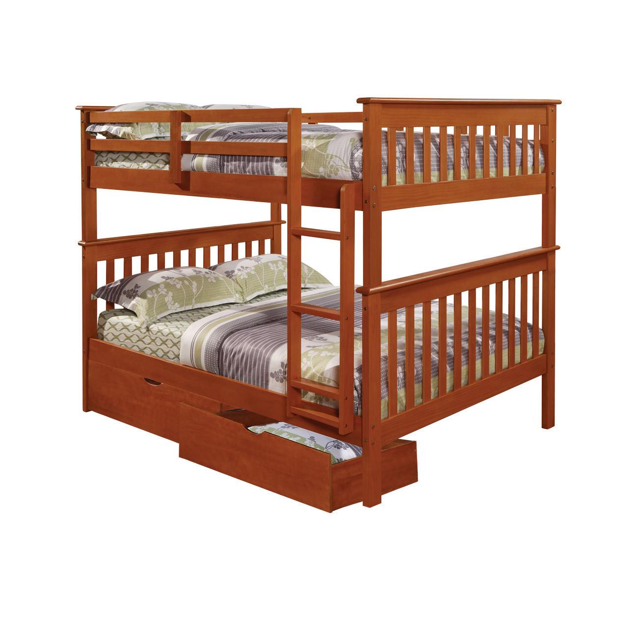  Donco Trading Company Erath Mission 123-3-FFE_505-E Full over Full Bunkbed with Drawers - Light Espresso IMAGE 2