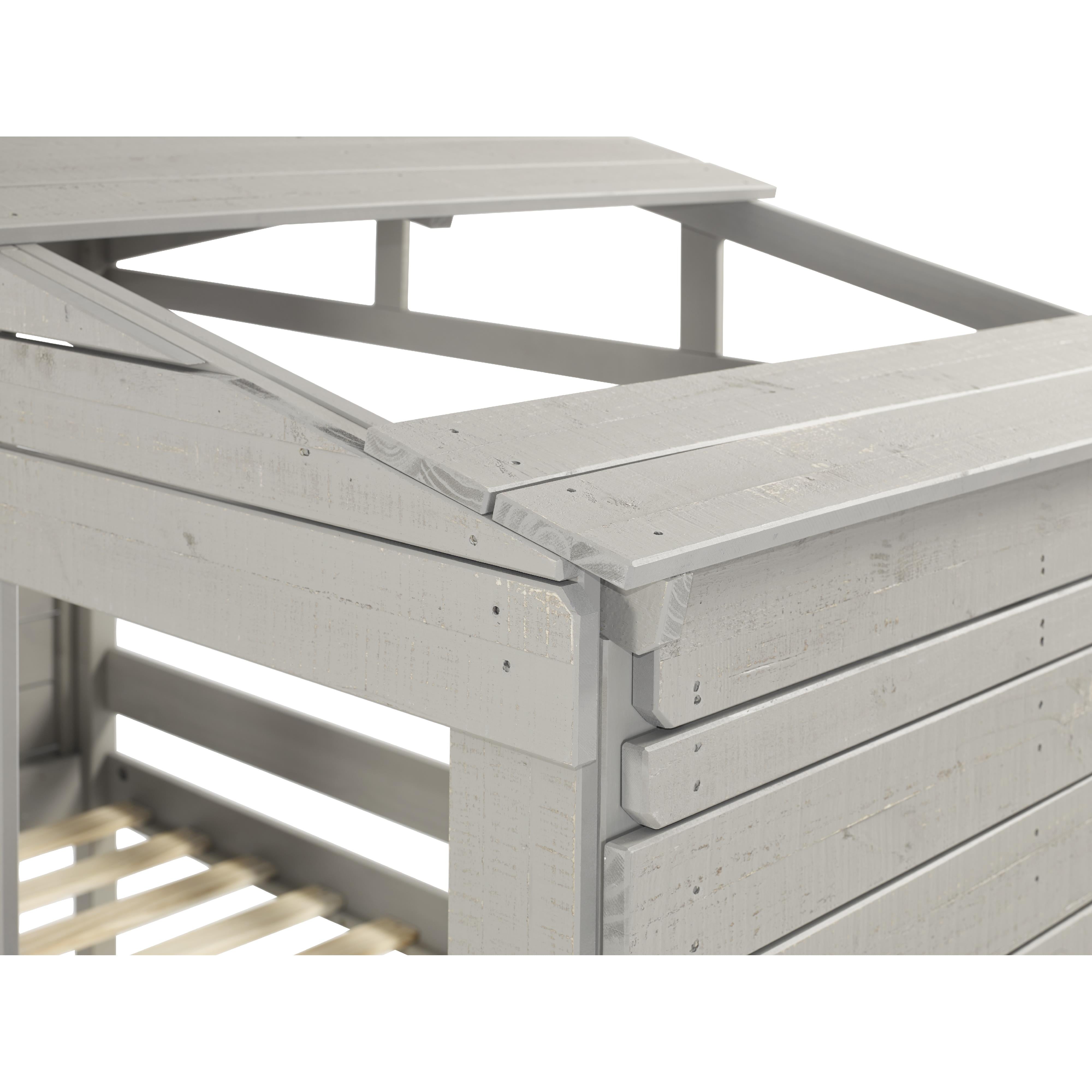  Donco Trading Company Beach House 1380-TLRG_1381-RG Twin Low Loft Bed with House Toy Boxes - Rustic Grey IMAGE 6